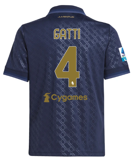 Official JUVENTUS THIRD JERSEY 202425 – KIDS – 4 – GATTI – Serie A Pack Collection - Juventus FC Gear