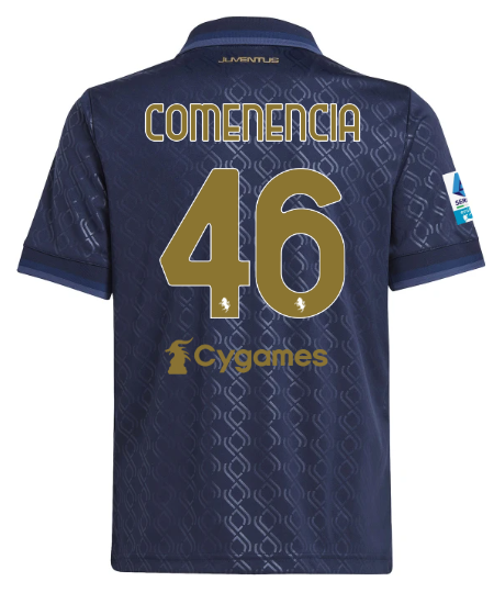 Official JUVENTUS THIRD JERSEY 202425 – KIDS – 46 – COMENENCIA – Serie A Pack Collection - Juventus FC Gear