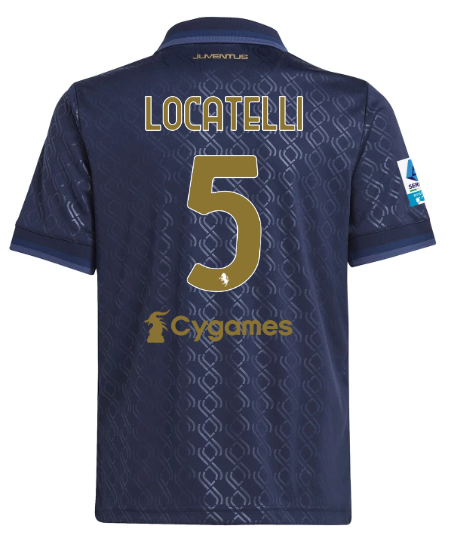 Official JUVENTUS THIRD JERSEY 202425 – KIDS – 5 – LOCATELLI – Serie A Pack Collection - Juventus FC Gear