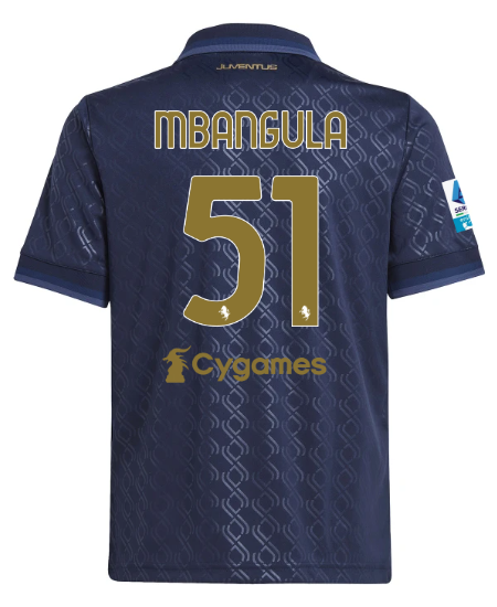 Official JUVENTUS THIRD JERSEY 202425 – KIDS – 51 – MBANGULA – Serie A Pack Collection - Juventus FC Gear