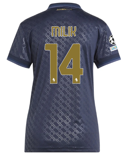 Official JUVENTUS THIRD JERSEY 202425 – WOMEN – 14 – MILIK – Champions League Pack Collection - Juventus FC Gear
