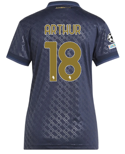 Official JUVENTUS THIRD JERSEY 202425 – WOMEN – 18 – ARTHUR – Champions League Pack Collection - Juventus FC Gear