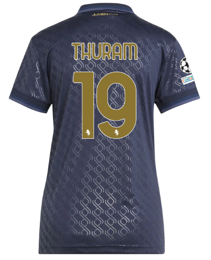 Official JUVENTUS THIRD JERSEY 202425 – WOMEN – 19 – THURAM – Champions League Pack Collection - Juventus FC Gear