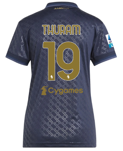 Official JUVENTUS THIRD JERSEY 202425 – WOMEN – 19 – THURAM – Serie A Pack Collection - Juventus FC Gear