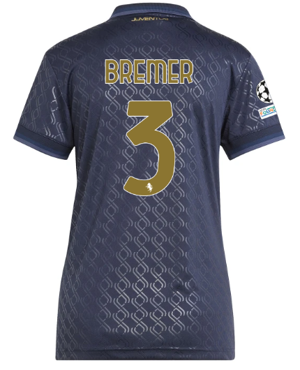 Official JUVENTUS THIRD JERSEY 202425 – WOMEN – 3 – BREMER – Champions League Pack Collection - Juventus FC Gear