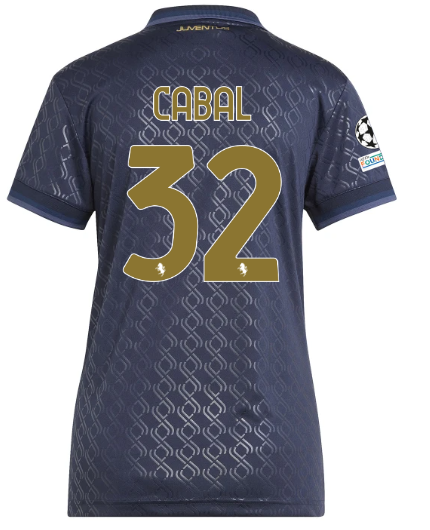Official JUVENTUS THIRD JERSEY 202425 – WOMEN – 32 – CABAL – Champions League Pack Collection - Juventus FC Gear