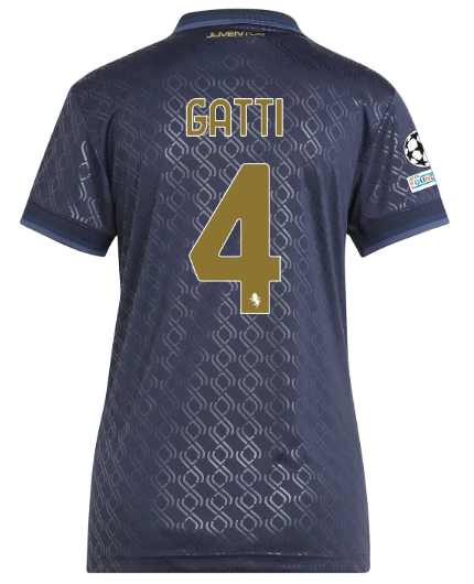 Official JUVENTUS THIRD JERSEY 202425 – WOMEN – 4 – GATTI – Champions League Pack Collection - Juventus FC Gear