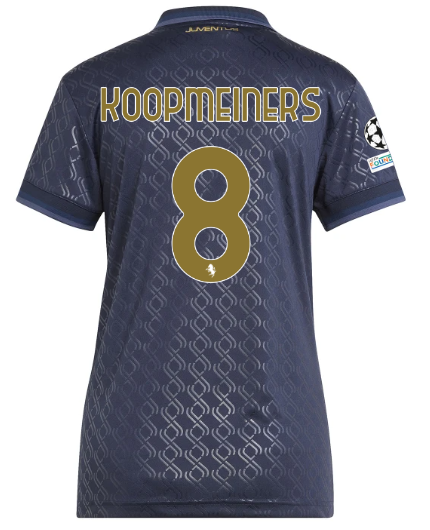 Official JUVENTUS THIRD JERSEY 202425 – WOMEN – 8 – KOOPMEINERS – Champions League Pack Collection - Juventus FC Gear